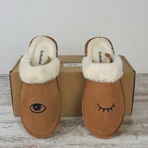 Soludos SZ 6 Wink Cozy Slippers Genuine Tan Suede Leather NEW IN BOX